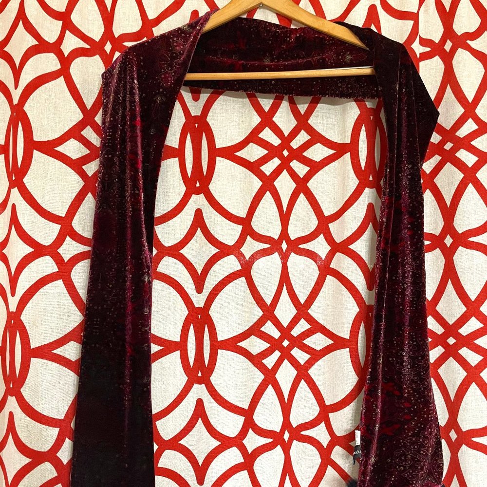 SUPER SOFT Velvet Scarf with Angora Rabbit Fur Accent